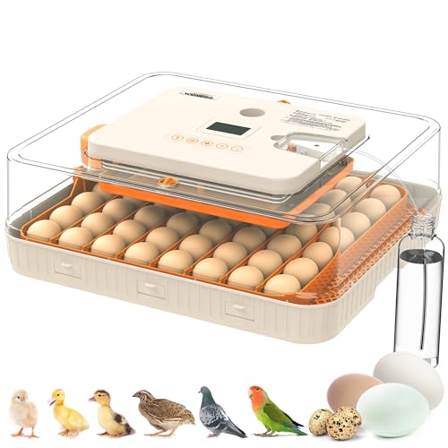 56 Egg Incubators for Hatching Eggs with Auto Egg Turner, Automatic Humidity & Temperature Control, LED Candle Light, Hatch Days Display, 360° View for Chicken, Duck, Goose, Quail, Bird Eggs - size: 20.0"L x 8.0"W x 18.0"H