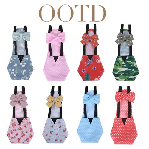MANON ROSA Chicken Diapers Bantam Hens - Reusable 6-Piece Set with Bow Ties Poultry Nappies Washable Waterproof for Geese Pet Ducks Silkie (6D S) - size: Small