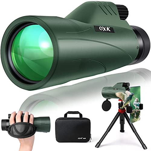 12x56 High Power Monocular Telescope for Adults with Smartphone Adapter | Large BAK4 Prism & FMC Lens Monoculars, Comes with Tripod Travel Bag, Suitable for Bird Watching Hunting Hiking Camping Gift