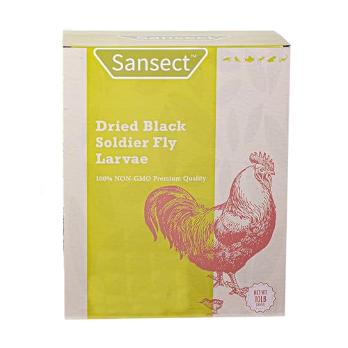 SANSECT 10LB Dried Black Soldier Fly Larvae, Chickens Feed for Wild Birds | High Protein Treats, More Calcium Than Dried Mealworms, 100% Natural Non-GMO Treat for Chickens Wild Birds, Ducks,Reptiles - size: 10 Pound (Pack of 1)