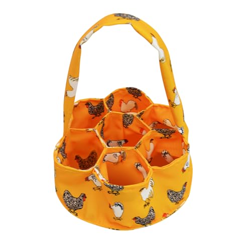 Egg Collecting Basket, 7 Pouches Chicken Egg Gathering Basket Hold Easter Eg g Collector Different Size for Chicken Hen Duck Goose Housewife Garden Transporting Storage(COLOR:Orange)