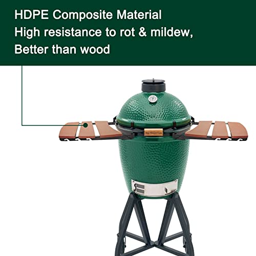 Side Shelves Big Green Egg Accessories, Composite 3 Slat Egg Mates for Large Big Green Egg with Folding Side Shelves Replacement Parts Grill & Smoker Accessories - size: L3 Side Shelves