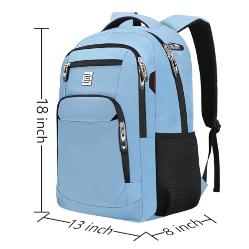 Laptop Backpack,Business Travel Anti Theft Slim College Backpack | Water Resistant Durable Computer Bag Gift for Women & Men Fits 15.6 Inch Laptop and Notebook - Pale Blue - color: Pale Blue, size: 15.6 Inch, style: Laptop