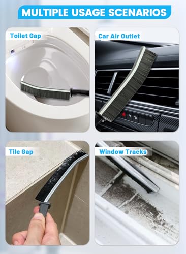 20Pcs Crevice Cleaning Brush Set, Hard Bristle Scrub Brushes for Gaps | Deep Cleaning Window Groove, Cleaning Brush for Sliding Door, Sill, Tile Lines, Shutter, Corner, Sink, Teapot, Bottle - color: White