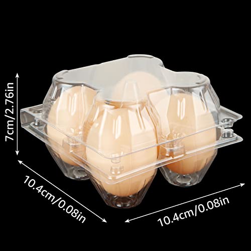 DAJAVE 100 Pack Plastic Egg Cartons, Clear Egg Cartons Bulk Holds up to 4 Eggs, Plastic Egg Holder for Family, Pasture, Farm Markets Display