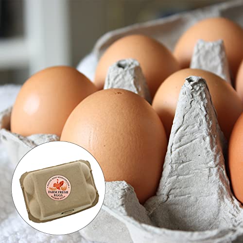 2 inch Farm Fresh Eggs Carton Labels, Colorful Round Farm Fresh Stickers Egg Carton Stickers, Farm Fresh Egg Labels Egg Packaging Stickers for Chicken Eggs Carton Labels (500pcs)