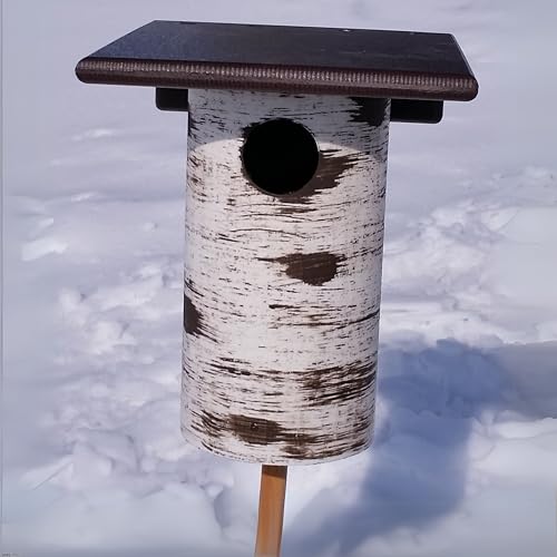 DutchCrafters Pole Mount Gilbertson Bluebird House with Removable Base, Durable Weatherproof Birdhouse Blue Bird Nesting Box for Outdoors (Poly Roof, 1 1/2" Entrance Hole) - color: Poly Roof