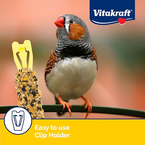Vitakraft Crunch Sticks Parakeet Treats Egg and Honey Flavor 2 Pack - Long Lasting Seed Stick with Natural Wood Center Clip Holder and Nutritious Ingredients for Happy Engaged Birds - size: 0.7 Ounce (Pack of 2)