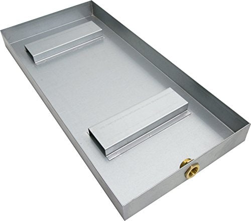 Component Series 21x10x2 Inch Galvanized Steel Rectangular Water | Safely Drains Away All The Collected, Built Fit Generators Access Funneled, Standard Pan With Full 0, 75 Fitting