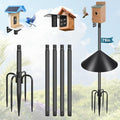 Gtongoko Smart Bird Feeder Pole Squirrel Proof 1-Inch Dia 79 Inch Bluebird House Pole for Outdoors Squirrel Baffles for Feeders Weather Station Heavy Duty Metal Mounting Kit Black - color: 79 Inch with Baffle