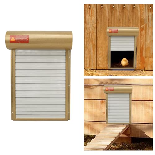 Automatic Chicken Coop Door Opener Battery Powered Timer LED Display with Programmable Controller for Chicken Duck Goose Poultry Coop (Gold) - color: Gold
