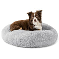 PetAmi Calming Donut Dog Bed, Washable Faux Fur, 30 Inch Medium, Light Grey | Warm Shaggy Faux Fur and A Deep Nest Help Anxious Pets Curl Up and Sleep Soundly. Perfect for Puppies, Cats, and Rescues. - color: Light Gray, size: Medium - 30"