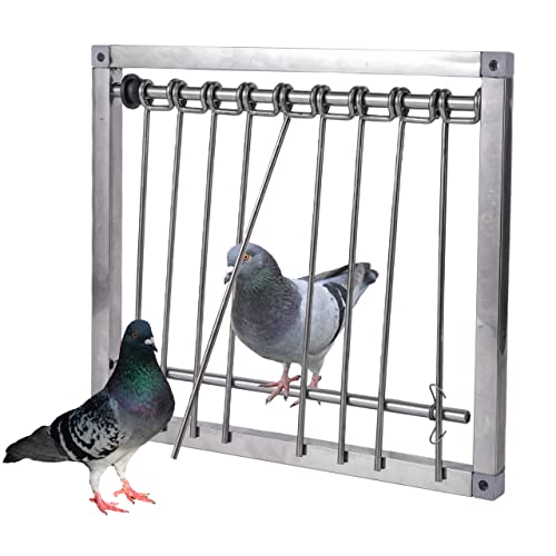 Stainless Steel Pigeon Trap Door, Pigeon Door, 29 X 26 cm | Stainless Steel Wire Frame Entrance for Pigeon House Doors, Secure U Trap Design Helps Capture and Manage Bird Entry - size: 11.4"L x 10.2"W x 2.0"H