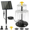 Upgrade 2W Solar Fountain Pump Kit with 4 Nozzles & 9.94FT Cable | Outdoor 7V DIY Solar Fountain for Bird Bath, Garden, Pool, Pond, Cascading Water Flow, Attracting Birds - color: 2w Solar Fountain
