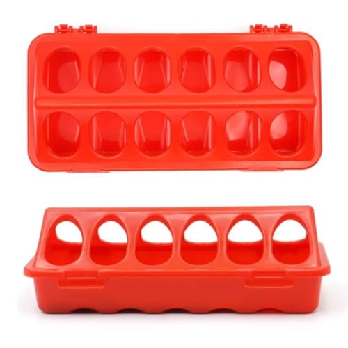 Automatic Chicken Feeder and Water Dispenser – 12-Hole No-Waste Feed Box for Chicks Quails Pigeons, Plastic Small Poultry Feeder with Locking Design, Bird Cage Accessories, 7.9×3.5×2.6 Inch