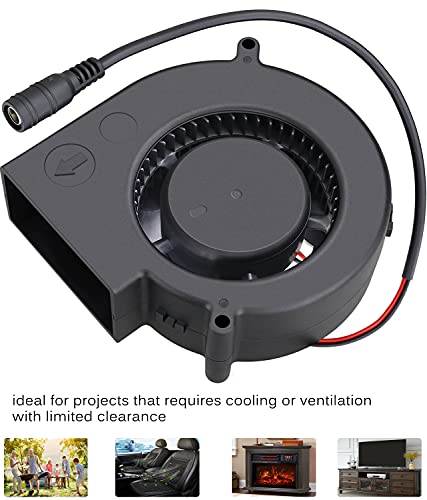 GDSTIME 97mm x 33mm 12V DC Blower w/Speed Controller 110V 120V AC Powered | Dual Ball Bearing, Small Brushless, Squirrel Cage, Centrifugal Fan, for DIY Cooling Ventilation Exhaust Projects - 9733 - size: 97x33mm