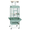 Prevue Pet Products Wrought Iron Select Bird Cage - L, Sage Green | Steel Cage with Rolling Stand and Seed Guards, Durable Design, Ideal for Cockatiels and Medium Birds - color: Sage Green, size: 18.0"L x 18.0"W x 57.0"H