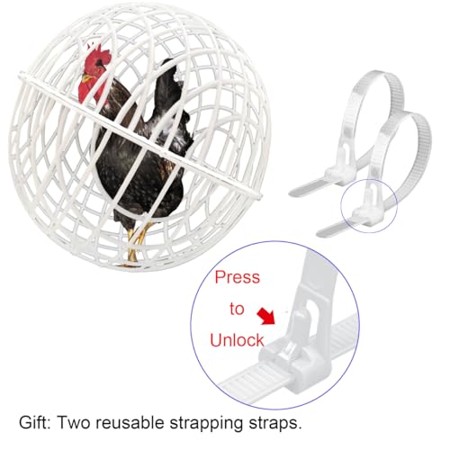 15.7" Ball-Shaped Movable Chicken Coop,Pigeon Rabbit Duck Safe Walking Net,Preventing Trampled by Horse,Predation by Eagles,Dog Bites.Pet Removable Prevent Harassment Safety Hutch(2 Pack) - color: White(2 Pack)