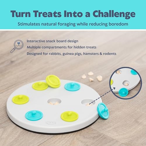 Trixie Rabbit Snack Board, Interactive Toy, Small Animal Puzzle, Mental Stimulation, Rabbit, Ferret, Bunny, Chinchilla