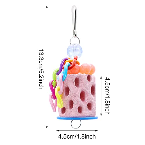 Wontee Bird Calcium Chew Grinding Treats Toy for Parrot & Small Pets (1 pc) | Minerals, colorful, trimming and cleaning bird beaks, for budgies/cockatiels/conures/quaker/senegal parrot/gerbils/rats/mice - size: Small (1 pc)