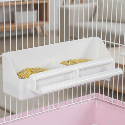2 PCS Plastic Bird Feeder for Cage Hanging, Bird Cage Feeder, Birds Water Dispenser Bird-Feeder with Two Styles for Small Parakeet Cockatiel Canary Parrot