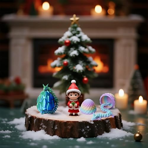 UXBSTM 6 Pack Officially Licensed 3D Printed Dragon with Egg Set, Prefilled Easter Eggs with Toys, Easter Gift & 3D Printed Animals Collection, Easter Basket Essentials, Easter Basket Stuffers - color: 6pcs Set-a