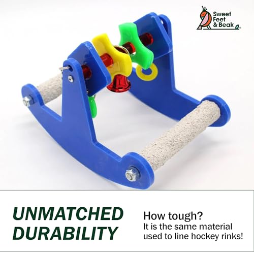 Sweet Feet and Beak Tweeter Totter Rocker, Two Perch Bird Swing, X-Small | Two Pedicure Perch Bird Toy, Made from Break Resistant Plastic, Hanging Toy for Play and Leg Activity, Available in 3 Colors - size: Extra Small