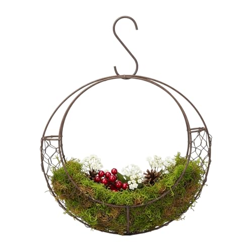 Bird Nesting Material Holder | Moon Shaped Flower Display Basket | Wire Bird Nesting Material Holder Cage,for Home Living Room Outdoor Balcony Garden Patio Terrace Porch