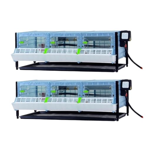 Game Bird Brooder Box - Double Layer Addition, Easy to Clean, Stackable, Automatic Heater, Extra Deep Waste Trays, Ideal for Backyard, Classroom, Farm, Homestead - Baby Quail Brooder by Cimuka, Blue - style: 3 Section, Additional 2 Layer
