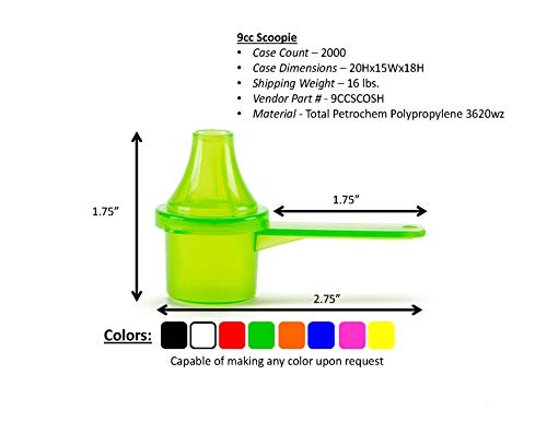Measuring Scoop & Funnel - No Cap Open Spoon 1-Pack 9cc | Universal open design measuring spoon, Built-in funnel neck pour spout, Quick access cup for coffee powders and baking - size: 9 cc | 2 Teaspoon | 9 mL