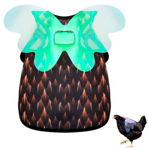 Chicken Saddles for Hens with Detachable Wings, Adjustable Hen Apron Back Protector for Feather Recovery, Double-Layer Breathable Poultry Saver for Standard Breeds (Black，Yellow) | Double-Layered Breathable Poultry Back Protector For Hens During Mating An