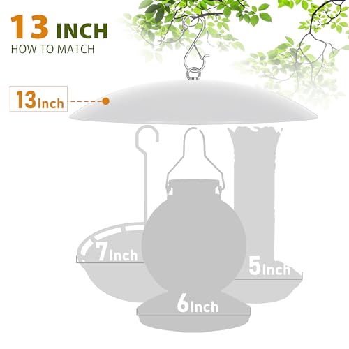 13" Bird Feeder Rain Guard, Hummingbird Feeder Shade Dome Cover, Hanging Baffle for Bird Feeder Pole,Smart Birds Feeder's Umbrella(Translucent), 1 Pack - color: Translucent, size: 13Inch / 1 Pack