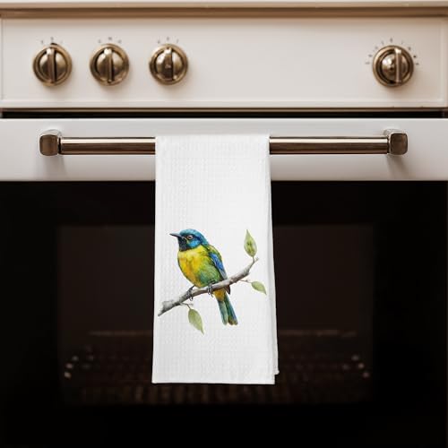 Spring Songbird Branch Kitchen Towels, Bird Watcher Gifts Dish Tea Towels for Kitchen, Natural Cottagecore Birds on Branch Decorative Hand Towel for Bathroom, 16x24 Inches - color: Color 20