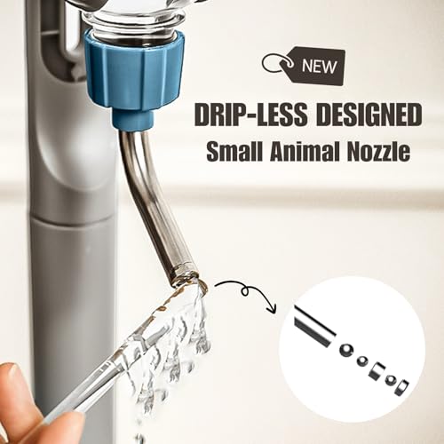 Pet Water Bottle for Cage Crate 17oz Non-Drip Water Dispenser for Small Animal Rabbit Bunny Guinea Pig Chinchilla Ferret Squirrel Hedgehog (Blue, 17oz) - color: Blue, size: 17oz