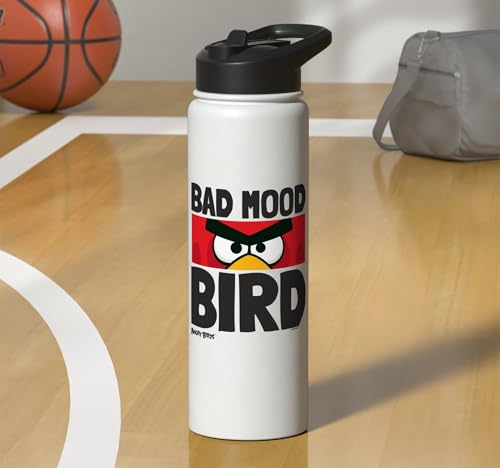 Angry Birds Red Bad Mood Bird Stainless Steel Insulated Water Bottle - color: White