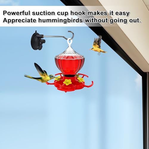 4pcs Window Suction Hooks for Bird Feeders - Compatible with Hummingbird Feeders and Plant Hooks, Featuring Extra-Strong Drip-Glue Suction Cups