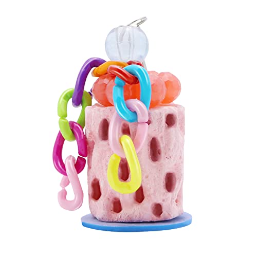 Wontee Bird Calcium Chew Grinding Treats Toy for Parrot & Small Pets (1 pc) | Minerals, colorful, trimming and cleaning bird beaks, for budgies/cockatiels/conures/quaker/senegal parrot/gerbils/rats/mice - size: Small (1 pc)