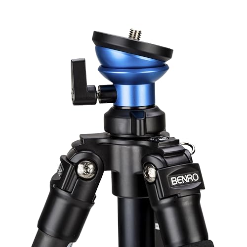 Benro A2573F Aluminum Outdoors Tripod for Spotting Scopes, Binoculars, Rifle Ranges, Leveling Base, Smooth Fluid Head wi/Sliding Plate, Adjustable Legs, Flip Locks, 70" Max Ht, 8.8lb Payload