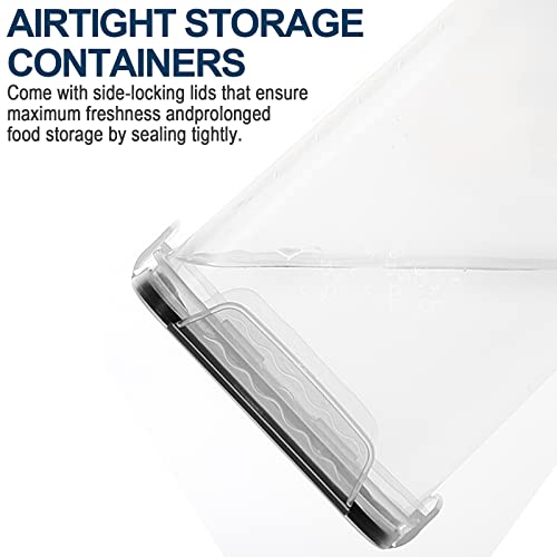 Large Food Storage Containers 5.2L (175oz), MCIRCO 4 Pieces Plastic Airtight Food Storage Containers for Flour, Sugar, Baking Supplies, with 4 Measuring Cups and 20 Labels - size: 5.2L