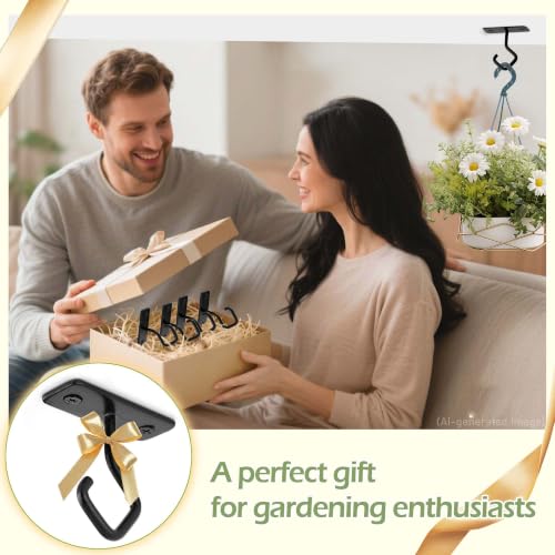 2.5" Ceiling Hooks for Hanging Plants - Heavy Duty Metal Hooks 2-Pack | Rust-resistant Black Wall Mount Hangers with Screws, Perfect for Heavy Bird Feeders, Lanterns, Wind Chimes, Indoor & Outdoor - size: 3C-2.5"4PCs