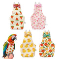 Jeffdad 4 Pcs Bird Diapers, Cute Pet Bird Diaper Pamper for Parrots | Cockatiel Tuxedo Flight Suite with Adjustable Straps Nappy Clothes with Waterproof Inner for Conure Macaw Budgies Parakeet(L)