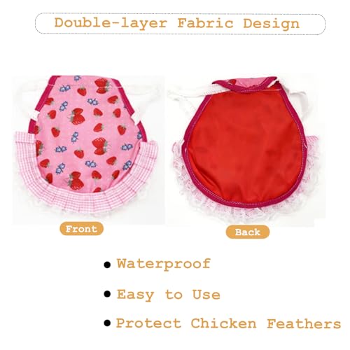 7PCS Chicken Saddle for Hens, Waterproof Printed Hen Saddle for Chickens, Chicken Apron Clothes for Poultry Protector Wing Back Feather Fixer Supplies(Fits Large Medium Size) - color: CHINCKEN CLOTHES-1