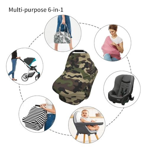 Camo Baby Car Seat Covers Multi-use Carseat Canopy for Boys and Girls Stretchy Infant Carseat Cover Shower Gifts - color: camo