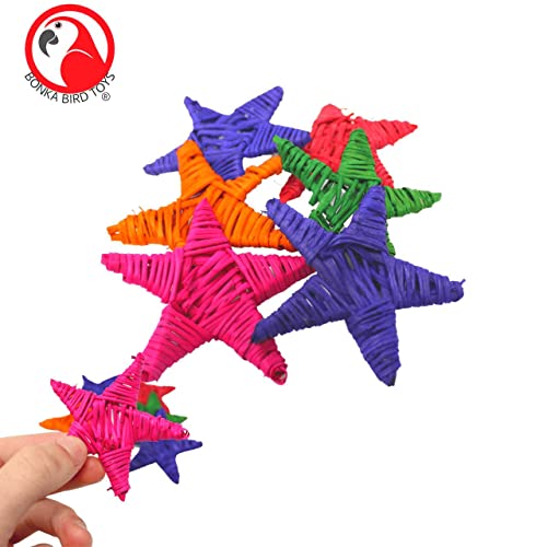 3324 Pk6 Medium Color Vine Star Foot Talon Craft Part Parrot Cage Toy, Conure, Ringneck, African Grey, and Similar Breed Sizes - color: Multi-colored