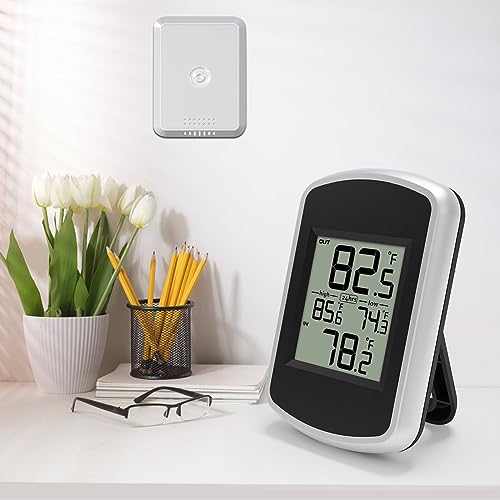 Urageuxy Wireless Indoor Outdoor Thermometer, Digital Inside and Outside Temperature Monitor for Greenhouse and Home Room, Fahrenheit Only