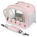 Bird Travel Carrier Cage for Medium Parrot, Portable Bag with Metal Tray to Carry and Transport Medium and Large Birds Like African Grey, Long Tail Cockatiel (Pink, Large Carrier) - color: Pink