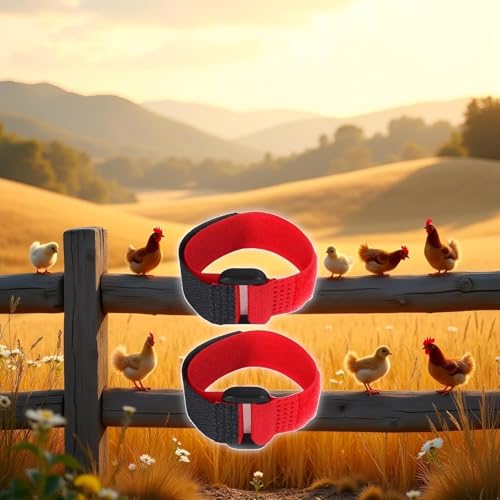 4Pcs Crow Rooster Collars, Adjustable Nylon Anti-Noise Neck Belt for Chickens and Poultry Birds, Humane Crow Collar to Prevent Screaming, Chicken Collar Harness Set
