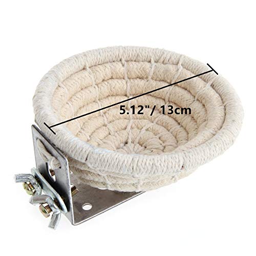 Bird Breeding Nest Bed Hut Toy with Warm Comfortable Mat Handmade Cotton Weave Hemp Rope Hatching Hut Cave Cage Accessories for Parakeet Conure Cockatiel Canary Finch Lovebird Budgie (A: COTTON) - color: A - Cotton