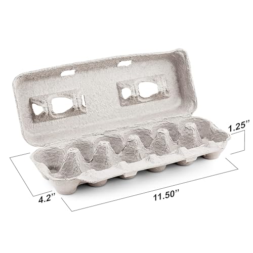 MT Products Blank Natural Pulp Egg Cartons Holds Up to Twelve Eggs - 1 Dozen - Strong Sturdy Egg Crate Cardboard Material Perfect For Storing Extra Eggs (25 Pieces) - Made in the USA - size: Standard