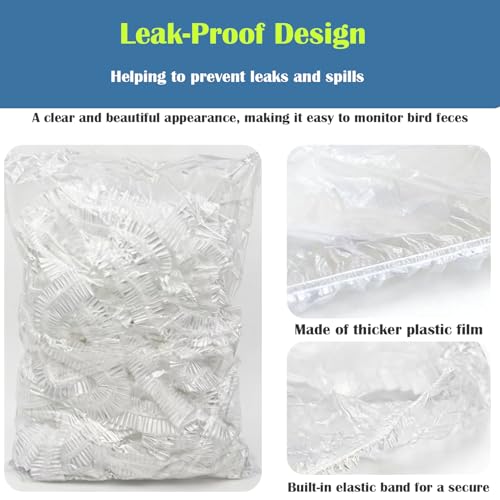 100 PCS Disposable Bird Cage Liner for 18x26 In Pallets Elastic Film Intend | Clear Plastic Parakeet Pallet Liner Film for Parakeet, Cockatiels, Rabbit, Guinea Pig Finches Canaries, Universal Design
